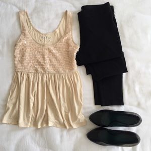 Sequin Peplum Top -- Small